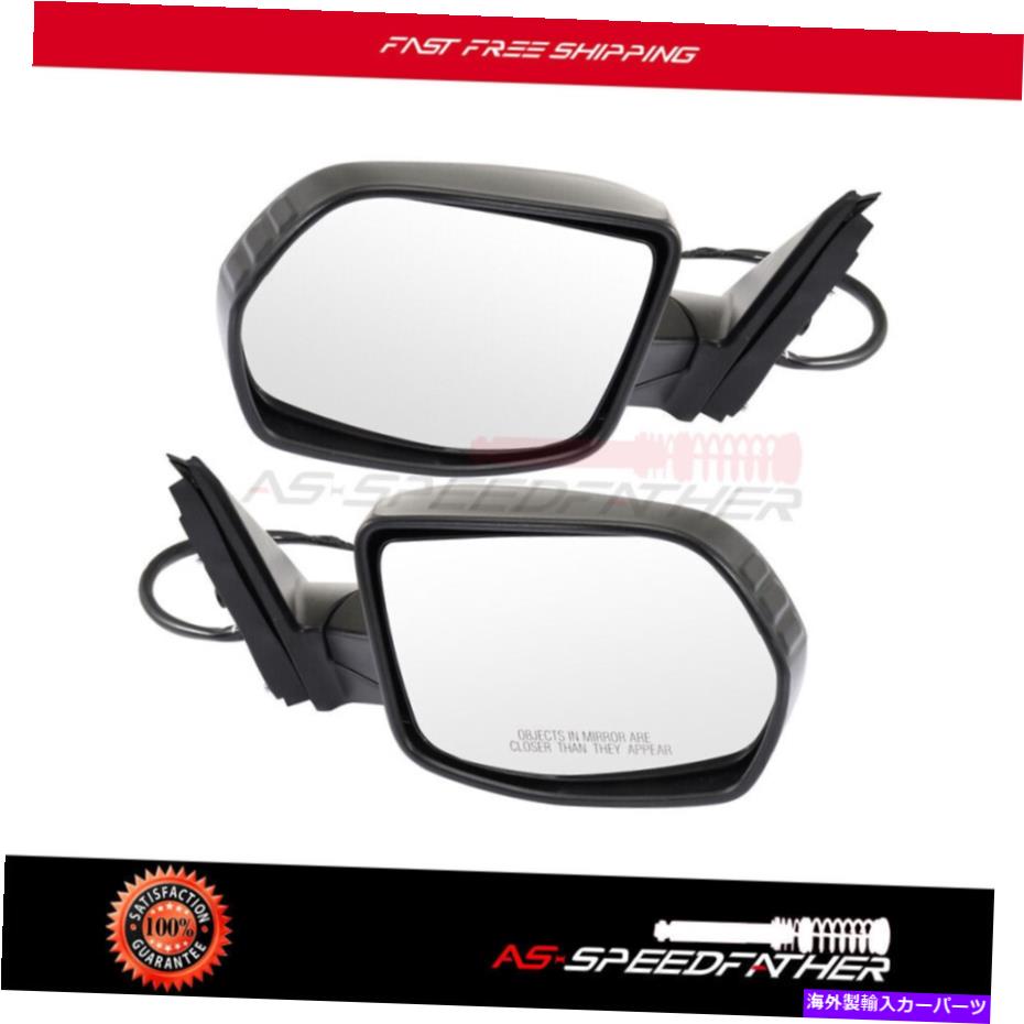 USミラー 2007-2011のLH＆RHサイドミラーHonda CR-Vスムーズパワー機能ブラック LH&RH Side Mirrors For 2007-2011 Honda CR-V Smooth Power Function Black【並行輸入品】