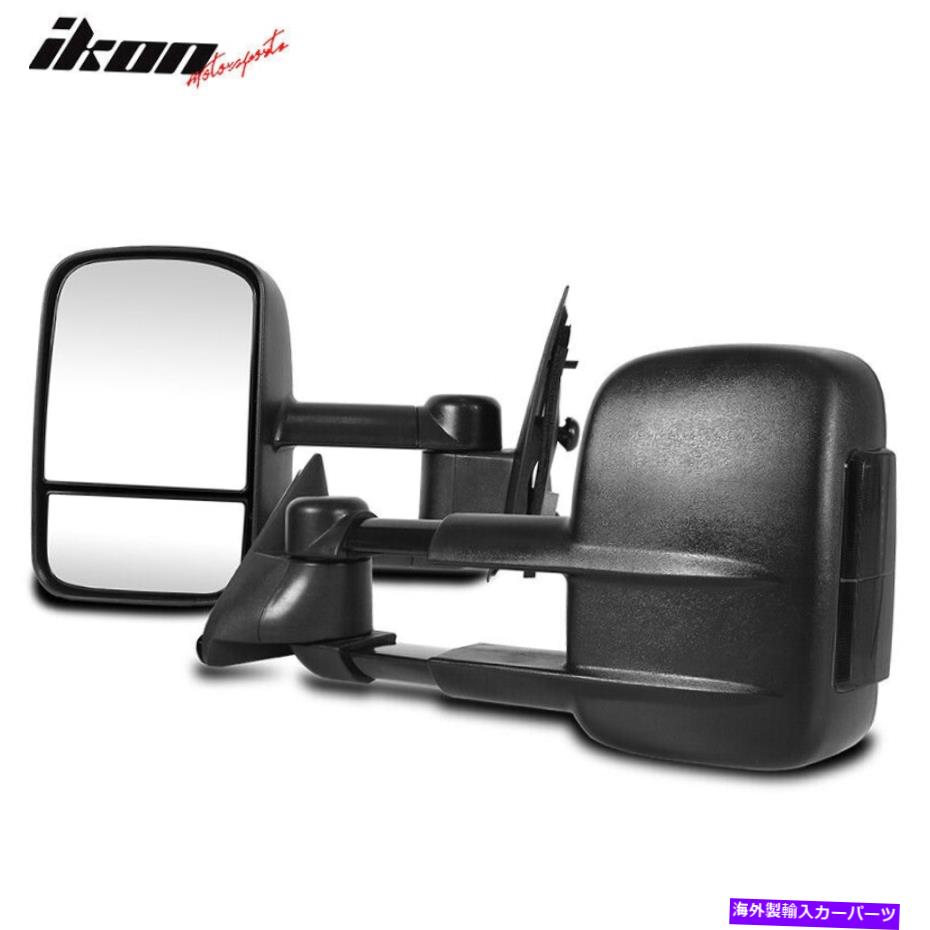 USミラー フィット03-07シボレーシルバラードGMCシエラ1500パワー加熱LED信号筋肉 Fits 03-07 Chevy Silverado GMC Sierra 1500 Power Heated LED Signals Tow Mirrors【並行輸入品】