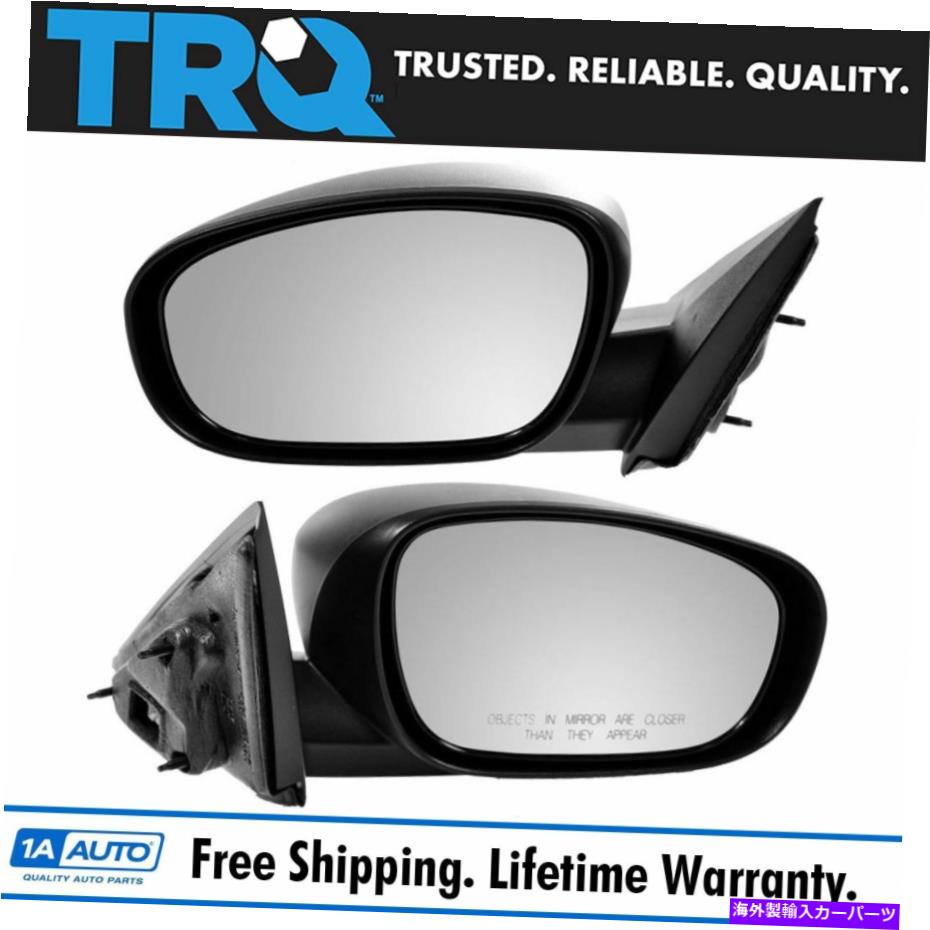 USミラー TRQブラック固定テクスチャパワー加熱サイドミラーペア充電器用にセット TRQ Black Fixed Textured Power Heated Side Mirrors Pair Set for Charger【並行輸入品】