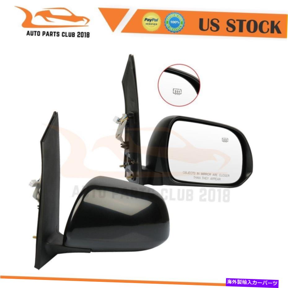 USミラー 2013-2014 TOYOTA SIENNAマニュアルフォールドパワーブラック加熱LH＆RHサイドミラー Fits 2013-2014 Toyota Sienna Manual Fold Power Black Heated LH &RH Side Mirrors【並行輸入品】