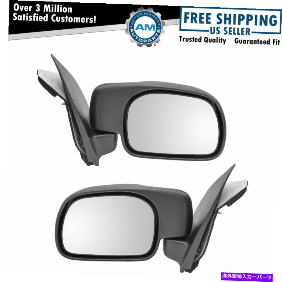 USミラー フォードスーパーピックアップトラックの義務のための2つの左と右のマニュアルサイドミラーペアセット Manual Side Mirrors Pair Set of 2 Left & Right for Ford Super Pickup Truck Duty【並行輸入品】
