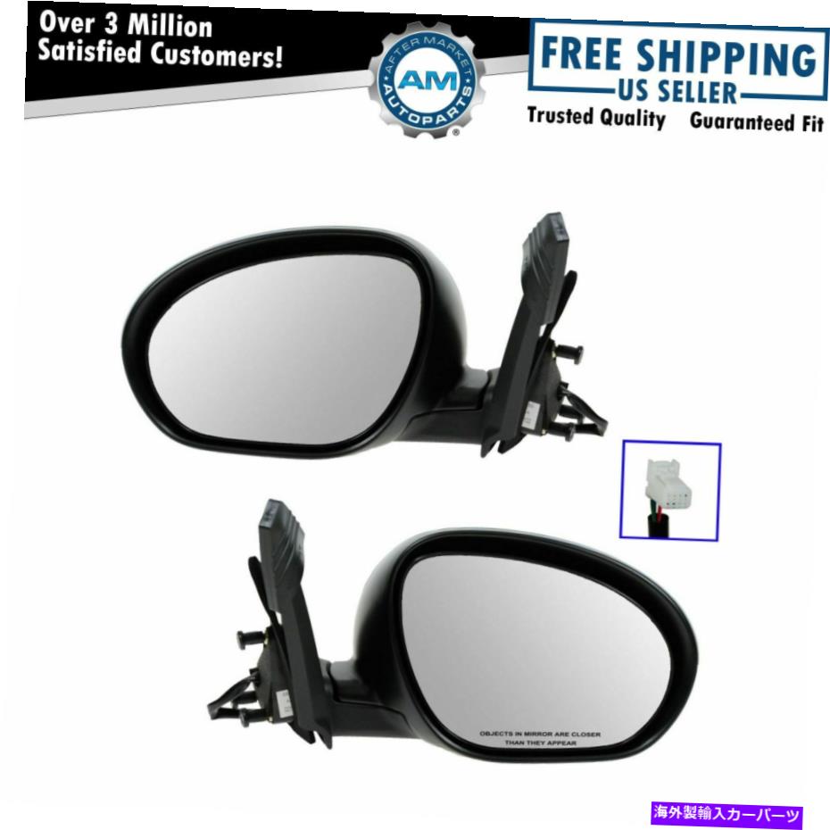 USミラー Black＆Chrome Power Side Mirrorペア Black & Chrome Power side view Mirror Pair Set for 11 Nissan Juke NEW【並行輸入品】