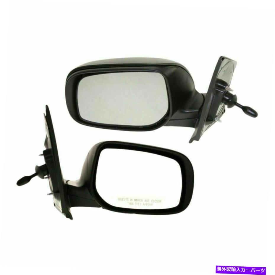 USミラー フィット2007-12トヨタヤリス左＆右側マニュアルリモートミラーマニュアル折りたたみ Fits 2007-12 Toyota Yaris Left & Right Side Manual Remote Mirror Manual Folding【並行輸入品】