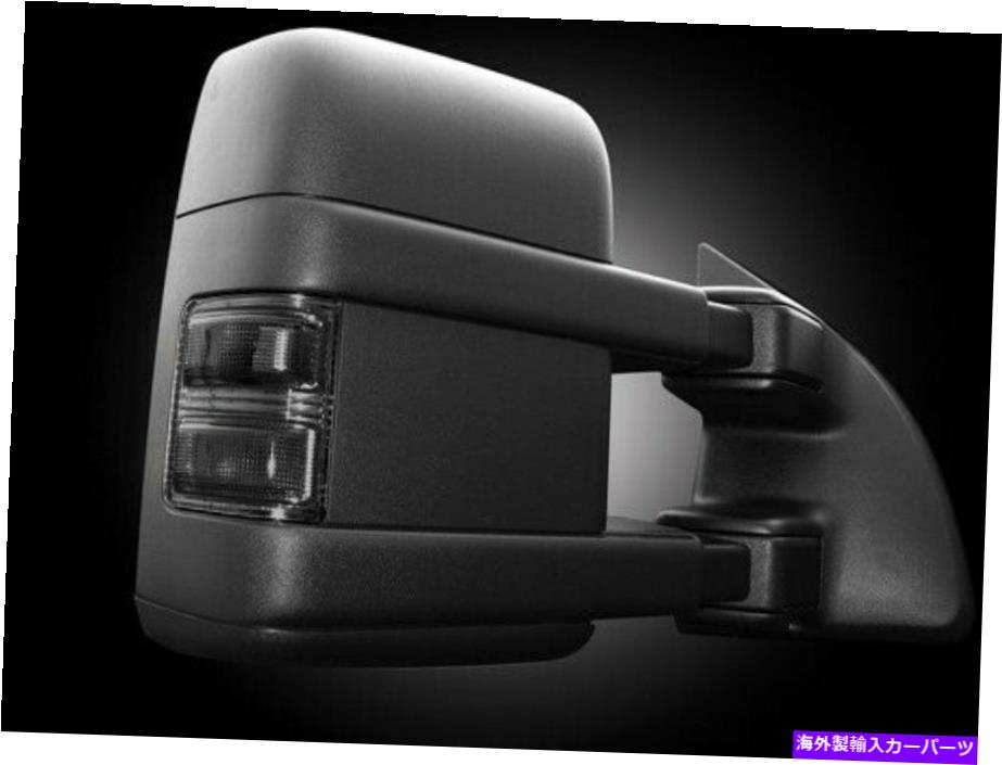 USミラー 2008-16フォードスーパーデューティトラックサイドミラーレンズダークスモーク - アンバーLEDライト 2008-16 Ford Super Duty Truck Side Mirror Lenses Dark Smoked - Amber LED Lights【並行輸入品】