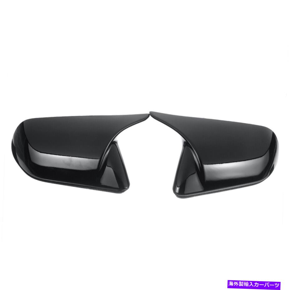 USミラー フォードマスタング2015-21グロスブラックバックビューサイドミラーカバーキャップホーンスタイル For Ford Mustang 2015-21 Gloss Black Rearview Side Mirror Cover Caps Horn Style【並行輸入品】