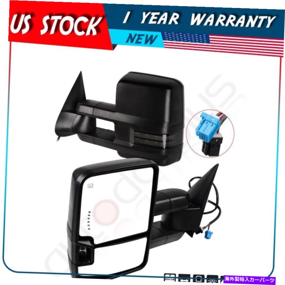 USミラー 03-07のシボレーGMCトウミラー電源加熱信号水たまりクリアランスライトサイド For 03-07 Chevy GMC Tow Mirrors Power Heated Signal Puddle Clearance Light Side【並行輸入品】