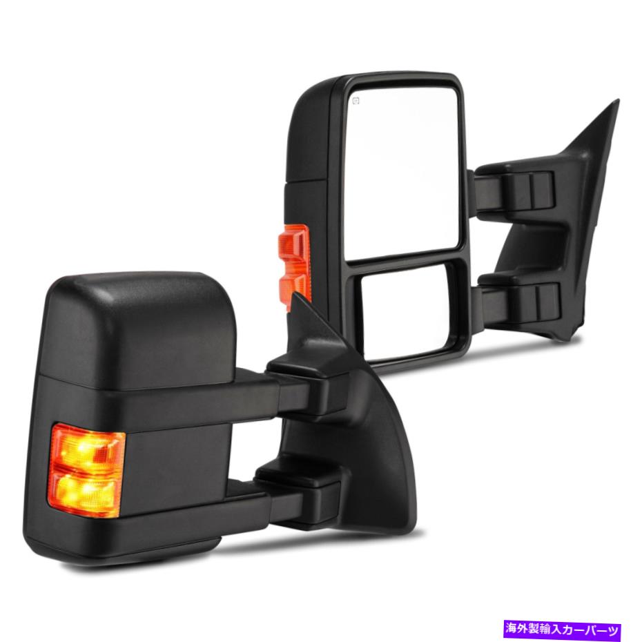 USミラー L+Rパワーヒートトウミラースモークターンシグナル99-07フォードF250-F550スーパーデューティ L+R Power Heat Tow Mirrors Smoke Turn Signal For 99-07 Ford F250-F550 Super Duty【並行輸入品】