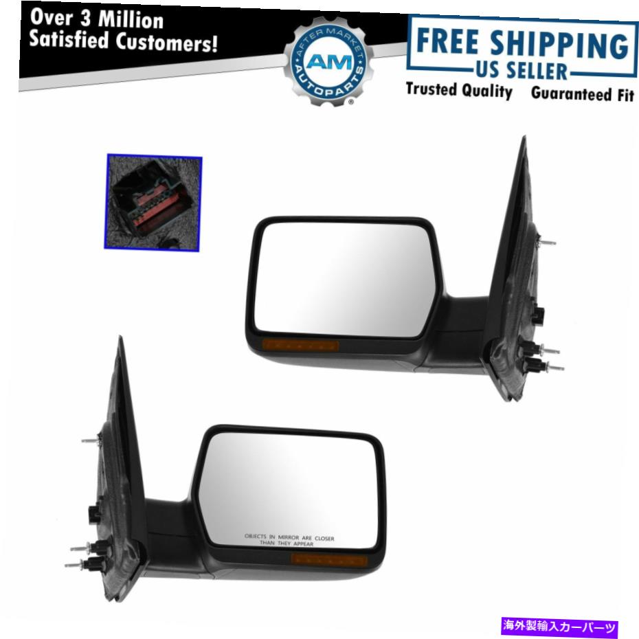 USミラー ミラーパワー加熱されたテクスチャブラック信号LH＆RHペア04-06 FORD F150用 Mirrors Power Heated Textured Black Signal LH & RH Pair Set for 04-06 Ford F150【並行輸入品】