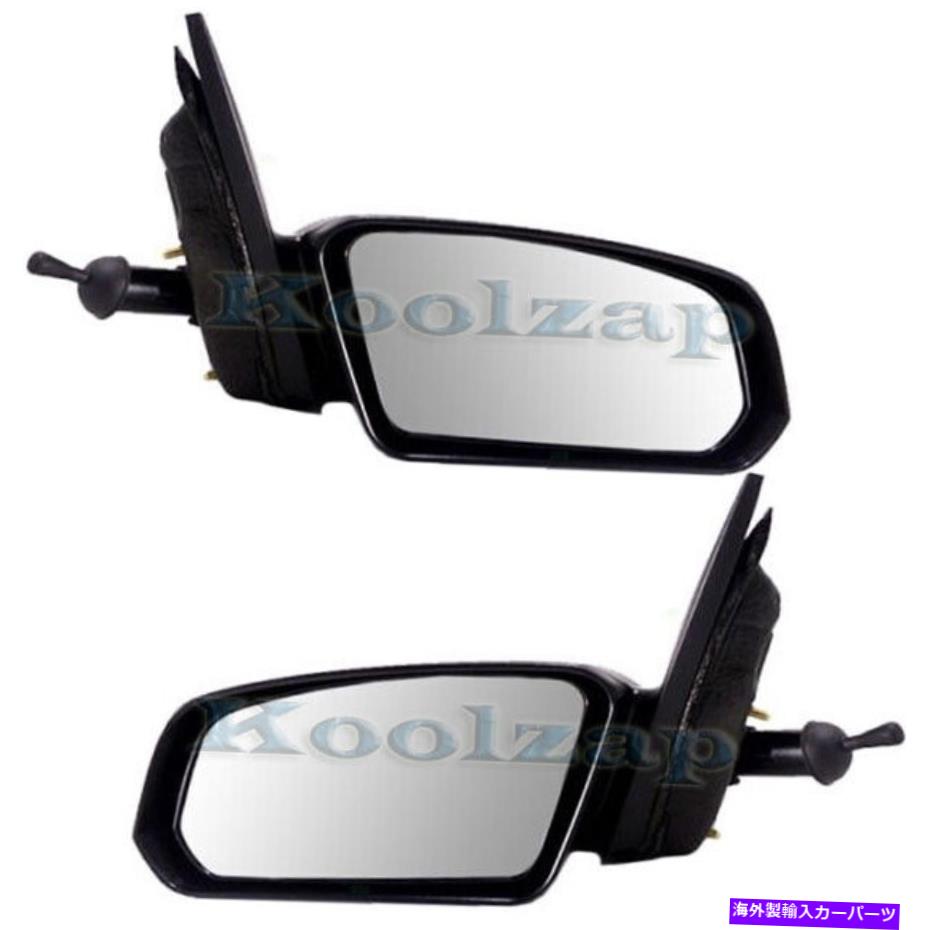 USミラー 03-07イオン4ドアクーペリアビューミラーマニュアルリモートW/レバーブラックセットペア For 03-07 Ion 4-Door Coupe Rear View Mirror Manual Remote w/Lever Black SET PAIR【並行輸入品】