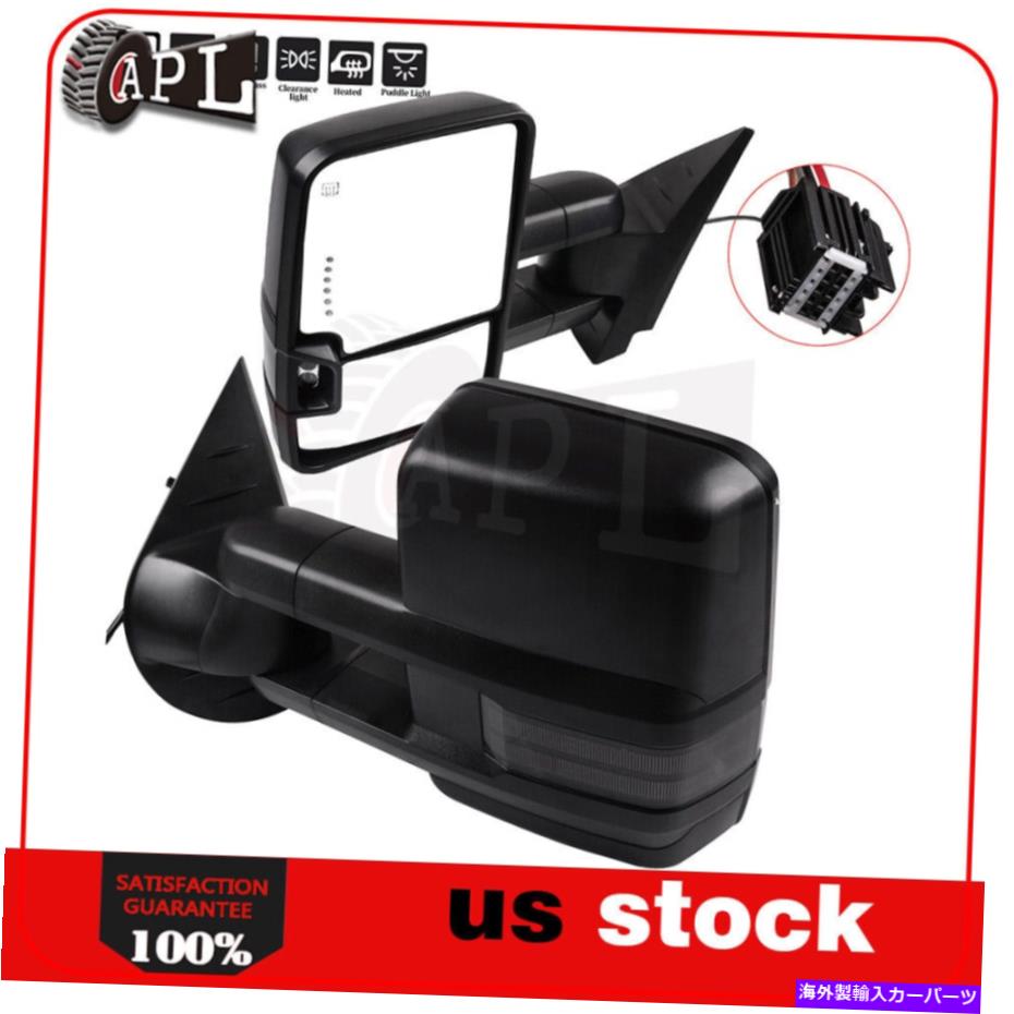 USミラー ？2007-2013 Chevy GMCの電力加熱ターンシグナルパドルライトペアTOWミラー ?Power Heated Turn Signal Puddle Light Pair Tow Mirrors For 2007-2013 Chevy GMC【並行輸入品】