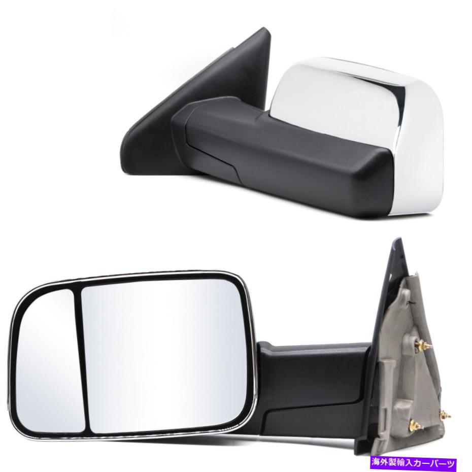 USミラー 02-08ダッジラム1500 03-09 2500 3500マニュアルけん引側ミラークロムのペア Pair For 02-08 Dodge Ram 1500 03-09 2500 3500 Manual Towing Side Mirrors Chrome【並行輸入品】