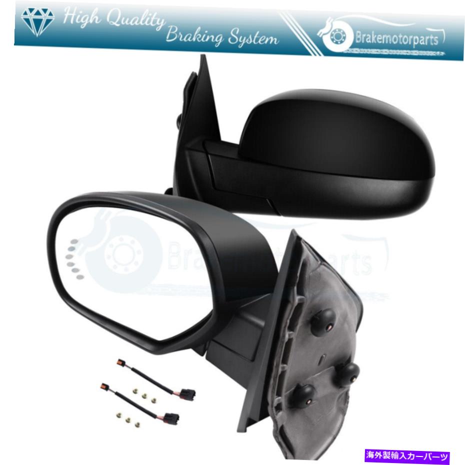 USミラー 2007-2013のブラックミラーペアシボレーGMCパワー加熱+水たまりランプ+ターン信号 Pair Black Mirrors For 2007-2013 Chevy GMC Power Heated+ Puddle Lamp+Turn Signal【並行輸入品】