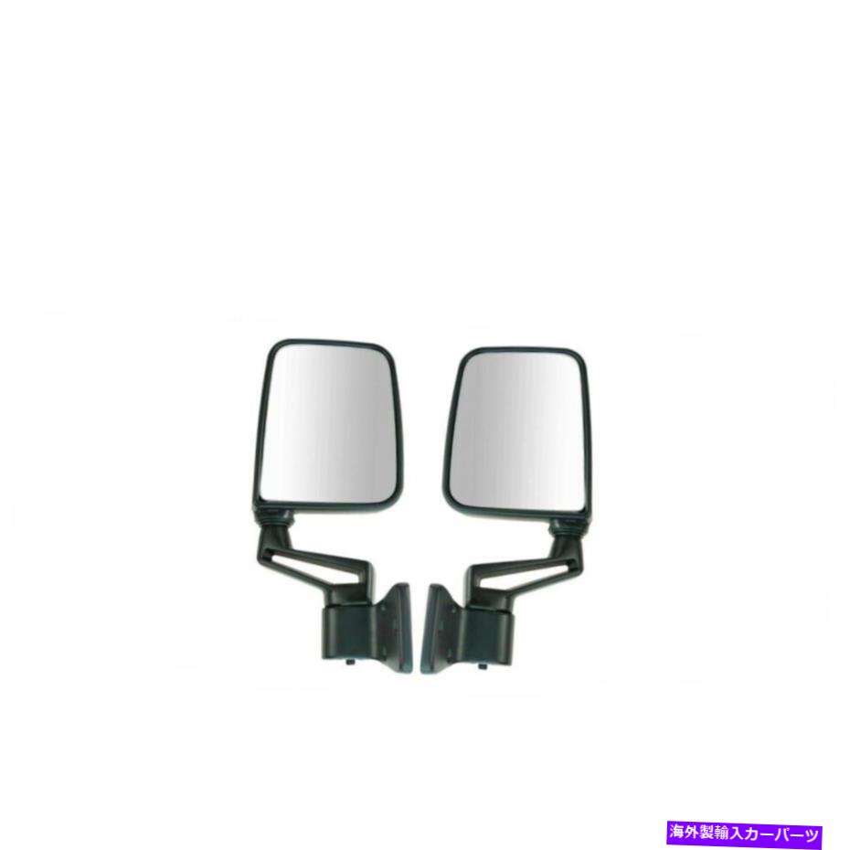 USミラー ブラックマニュアルサイドビュードアミラー1987-2002ジープの左/右ペア Black Manual Side View Door Mirrors Left/Right Pair For 1987-2002 Jeep【並行輸入品】