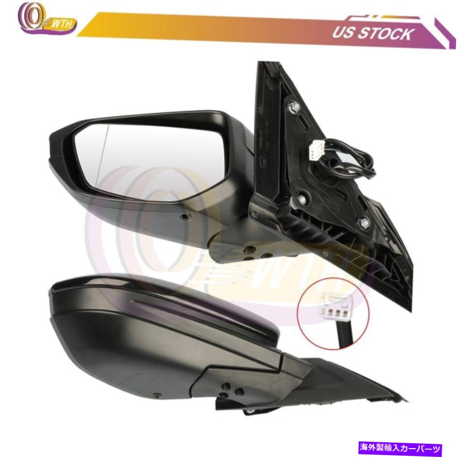 USミラー 2016-2018のパワーリアミラーホンダシビックブラックスムーズフォールド左+右側 Power Rear Mirrors For 2016-2018 Honda Civic Black Smooth Fold Left+Right Side【並行輸入品】