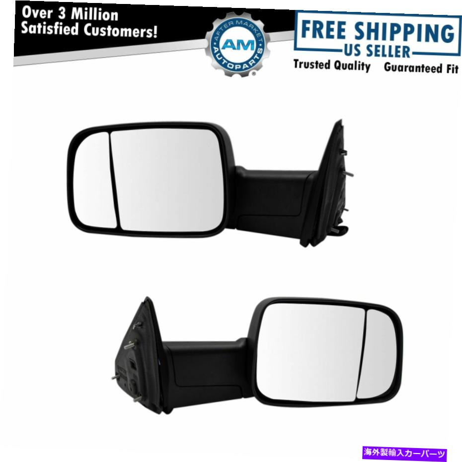 USミラー ミラーマニュアル牽引テクスチャブラック左＆右ペア13-15 RAM 1500 2500用にセット Mirrors Manual Tow Textured Black Left & Right Pair Set for 13-15 Ram 1500 2500【並行輸入品】