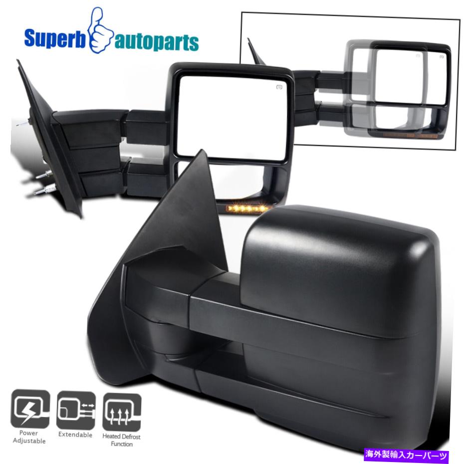 USミラー フィット04-06 FORD F150ピックアップパワー加熱けん引側ミラーLED信号左右 Fit 04-06 Ford F150 Pickup Power Heated Towing Side Mirror LED Signal Left Right【並行輸入品】