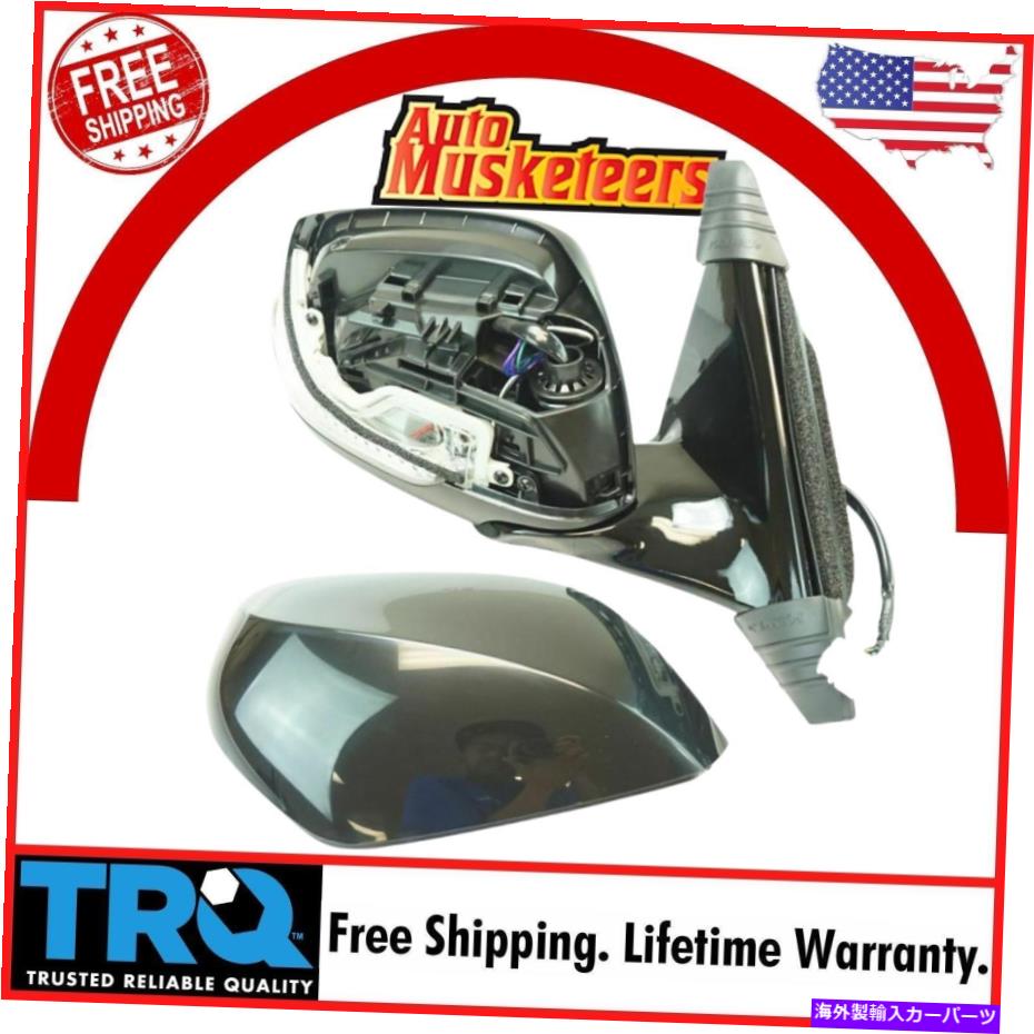 USミラー Infiniti Q50のためのTRQエクステリアパワーミラー加熱 TRQ Exterior Power Mirror Heated w/ Signal Black Smooth RH Side for Infiniti Q50【並行輸入品】