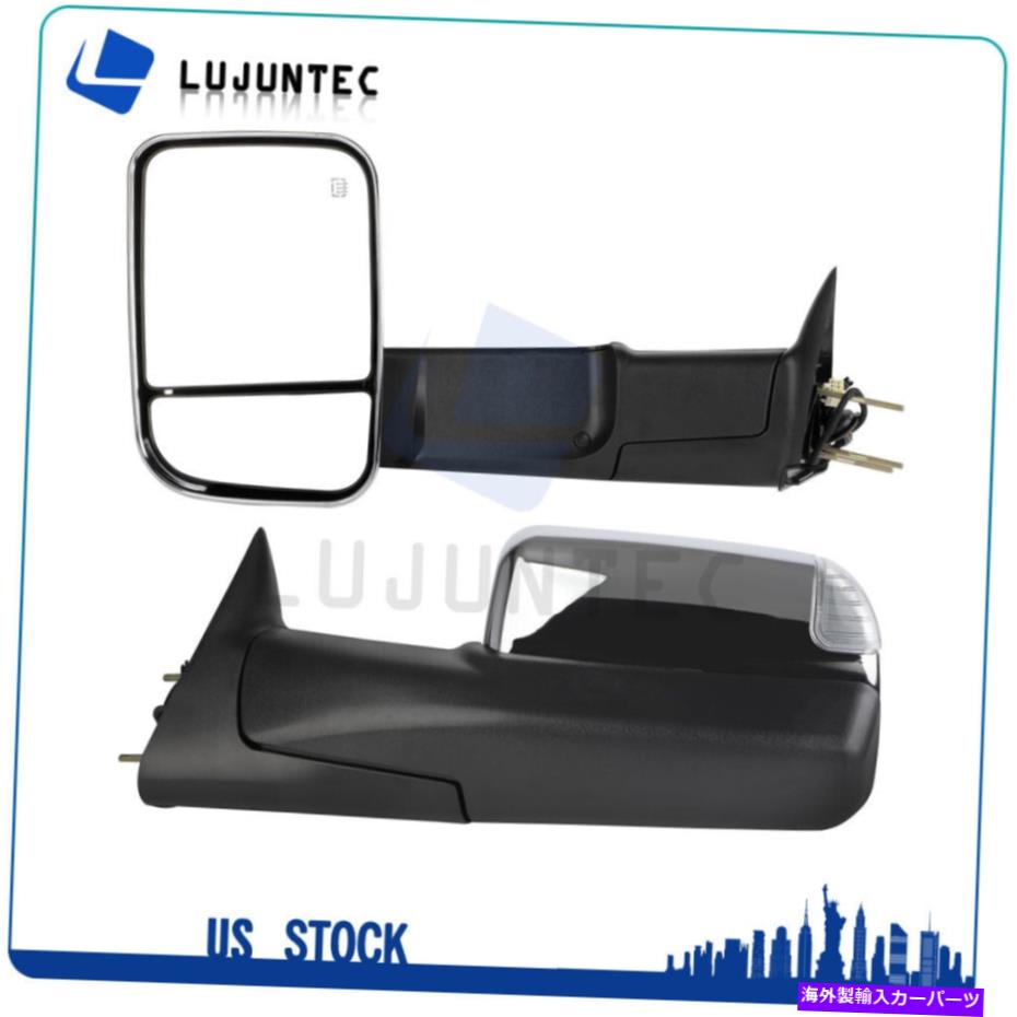 USミラー 98-01ダッジRAM 1500 2500 3500のシグナルパワー加熱クロムサイドミラー W/Signal Power Heated Chrome Side Mirrors For 98-01 Dodge Ram 1500 2500 3500【並行輸入品】