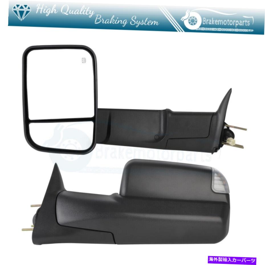 USミラー 98-02ダッジRAMマニュアルフォールド＆LH+RH W/信号用のペアパワー加熱けん引ミラー Pair Power Heated Towing Mirror For 98-02 Dodge Ram Manual Fold & LH+RH W/Signal【並行輸入品】