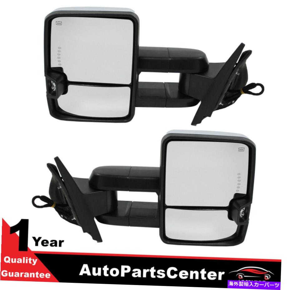 USミラー Chrome Power Heat Mirrors LEDターン信号07-13シボレーシルバラード1500 2500 Chrome Power Heat Mirrors LED Turn Signal For 07-13 Chevy Silverado 1500 2500【並行輸入品】