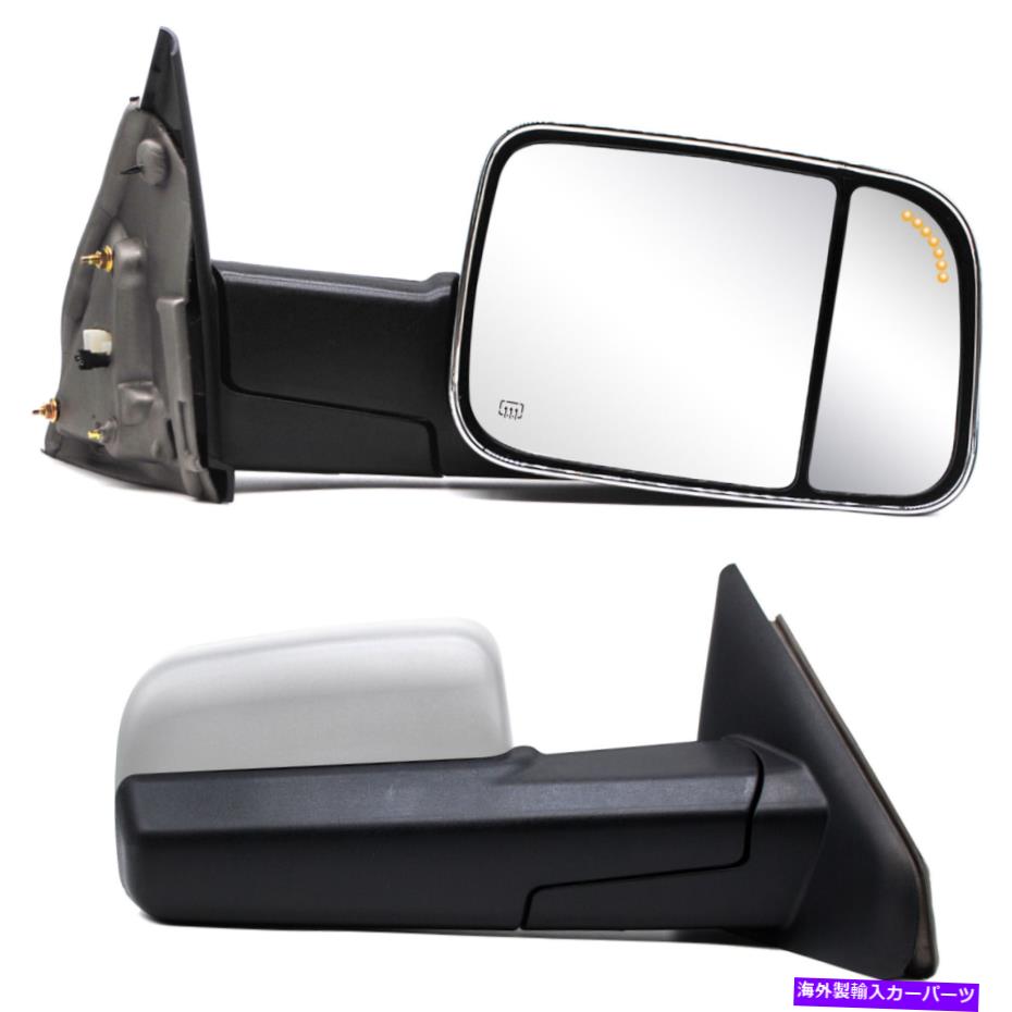 USミラー 02-08 RAM 1500/03-09 2500 3500パワー加熱矢印光クロムのトウミラー Tow Mirrors For 02-08 Ram 1500/03-09 2500 3500 Power Heated Arrow Light Chrome【並行輸入品】