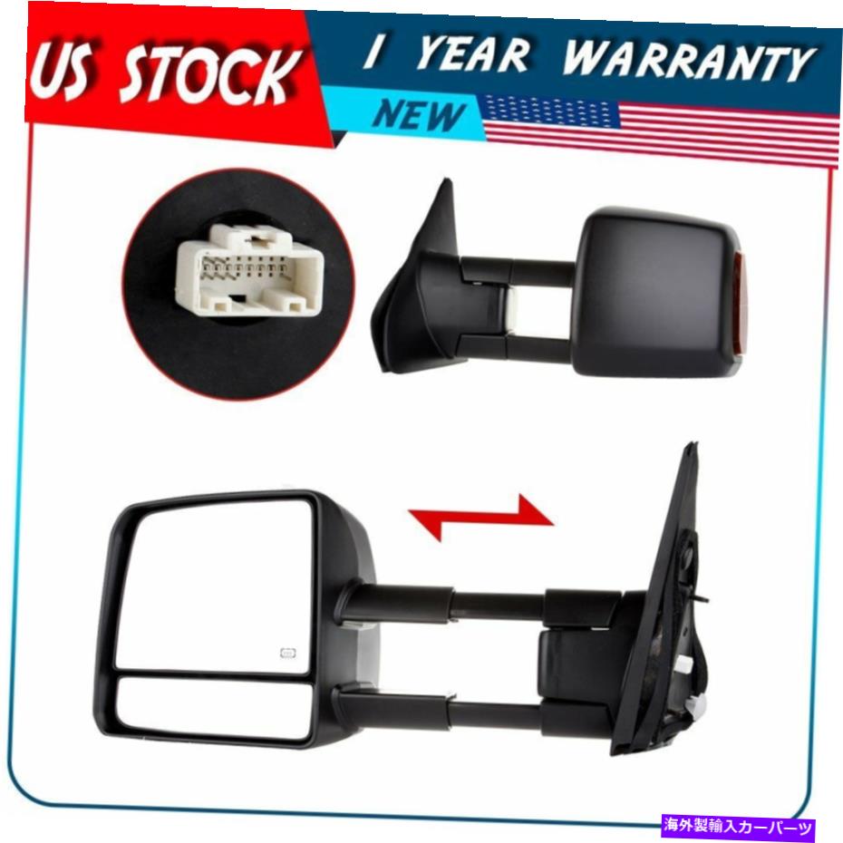 USミラー 左+右の手動加熱信号ビューミラーペア07-16トヨタツンドラ Left+Right Manual Power Heated Signal View Mirrors Pair For 07-16 Toyota Tundra【並行輸入品】