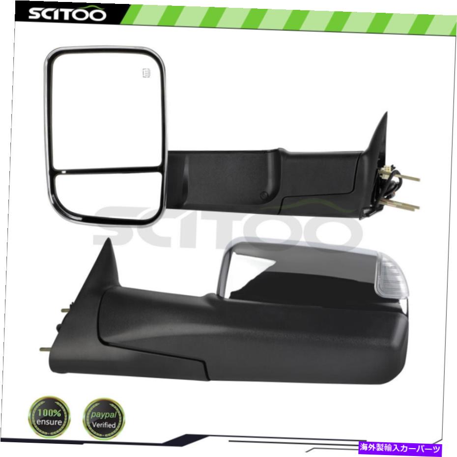 USミラー パワーヒートフリップアップクロムペアミラー98-02ダッジRAM 1500/2500 3500の信号 Power Heat Flipup Chrome Pair Mirror W/Signal For 98-02 Dodge Ram 1500/2500 3500【並行輸入品】