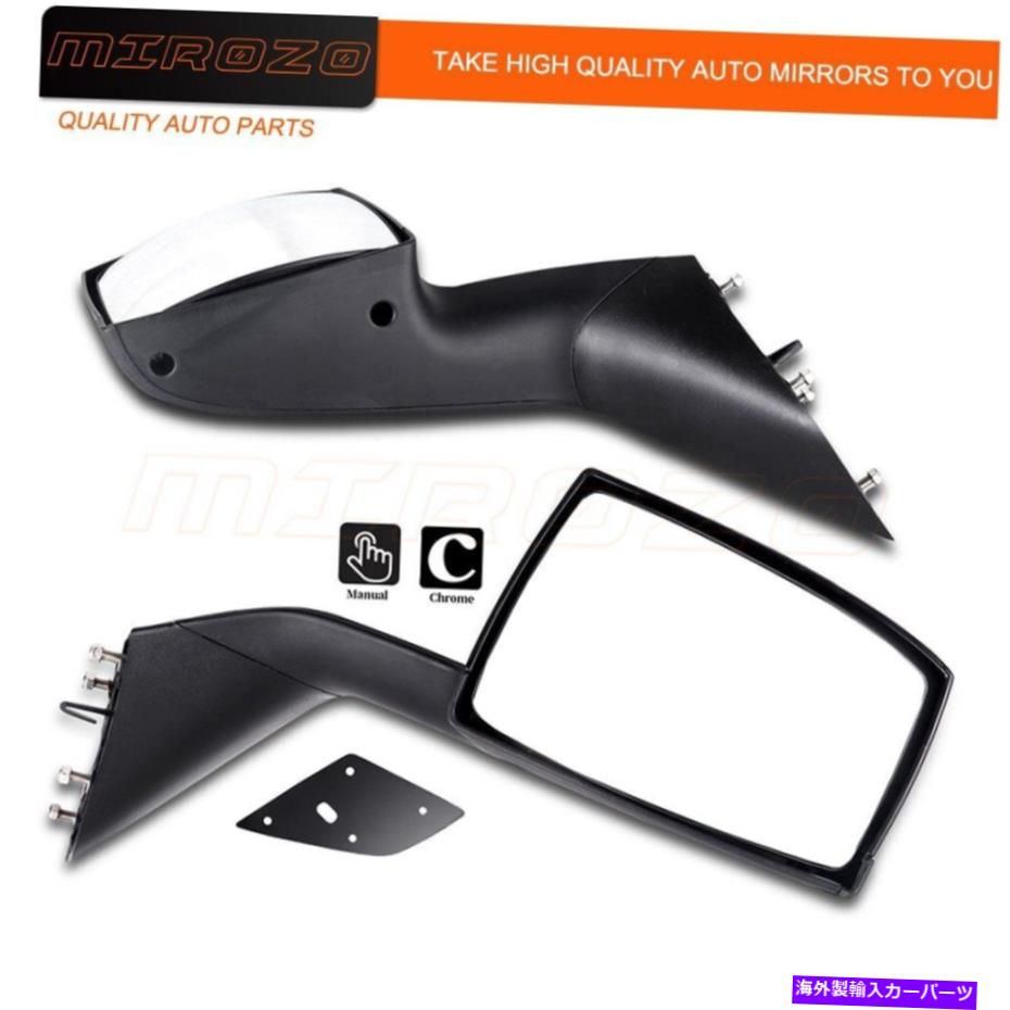 USミラー 2004-2016のミロゾVNLトラックフードブラックミラー（RH+LH）取り付け MIROZO For 2004-2016 Volvo VNL Truck Hood Black Mirrors (RH+LH) Mounting【並行輸入品】