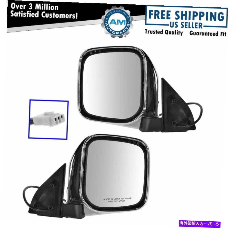 USミラー ミラーサイドパワークロム左＆右ペア三菱モンテロスポーツのセット Mirrors Side Power Chrome Left & Right Pair Set for Mitsubishi Montero Sport【並行輸入品】