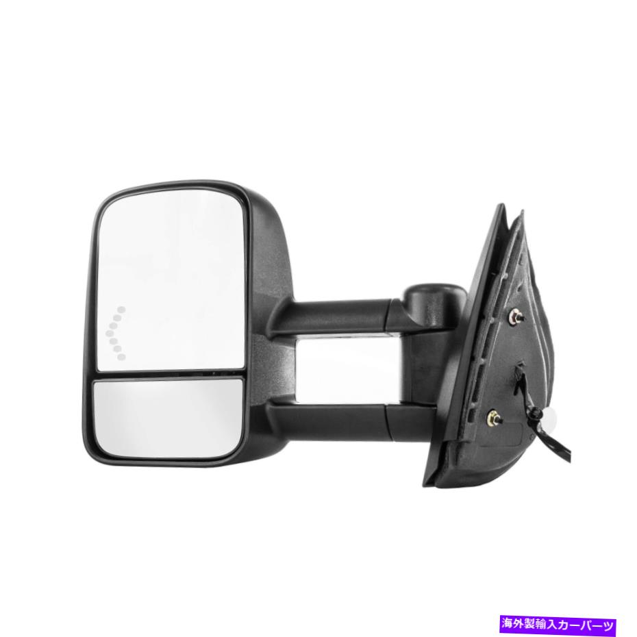USミラー 左ドライバー側のけん引ミラーテクスチャテクス付きテレスコピック折りたたみ左左ドア Left Driver Side Towing Mirror Textured Telescopic Folding Heated Left Door New【並行輸入品】