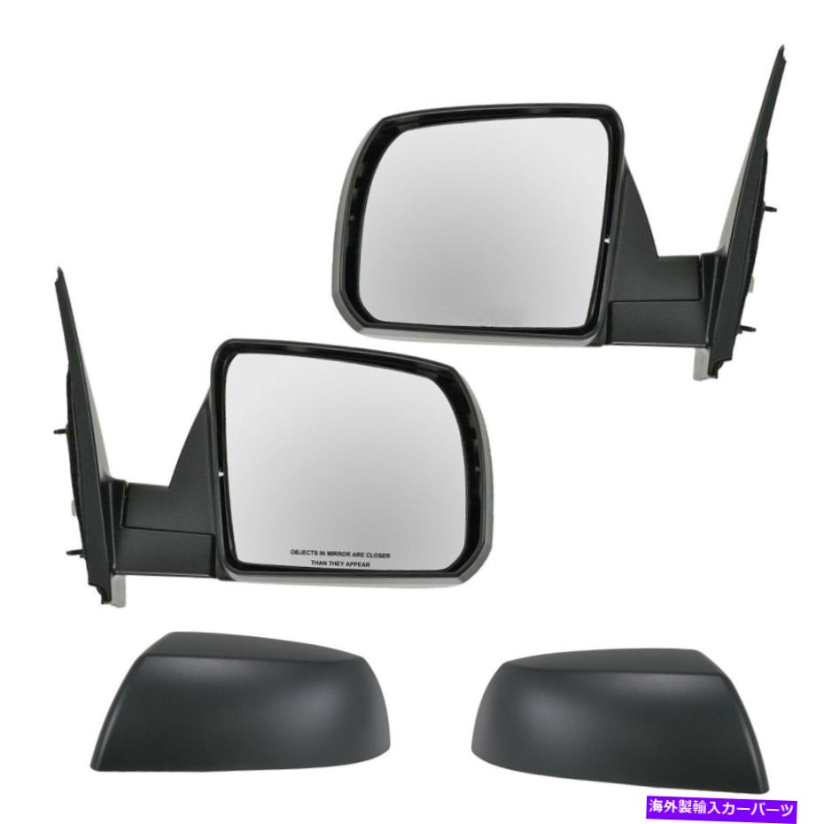 USミラー Tundra Sequoia用のTRQパワーサイドビューミラー TRQ Power Side View Mirrors w/ Black Textured Cap Pair Set for Tundra Sequoia【並行輸入品】