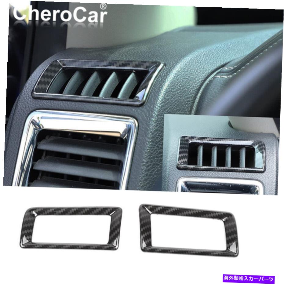 Dashboard Cover カーボンファイバーセンターコンソールサイドエアベントダッジRAM 1500 2010-17用トリムカバー Carbon Fiber Center Console Side Air Vents Trim Cover for Dodge Ram 1500 2010-17【並行輸入品】