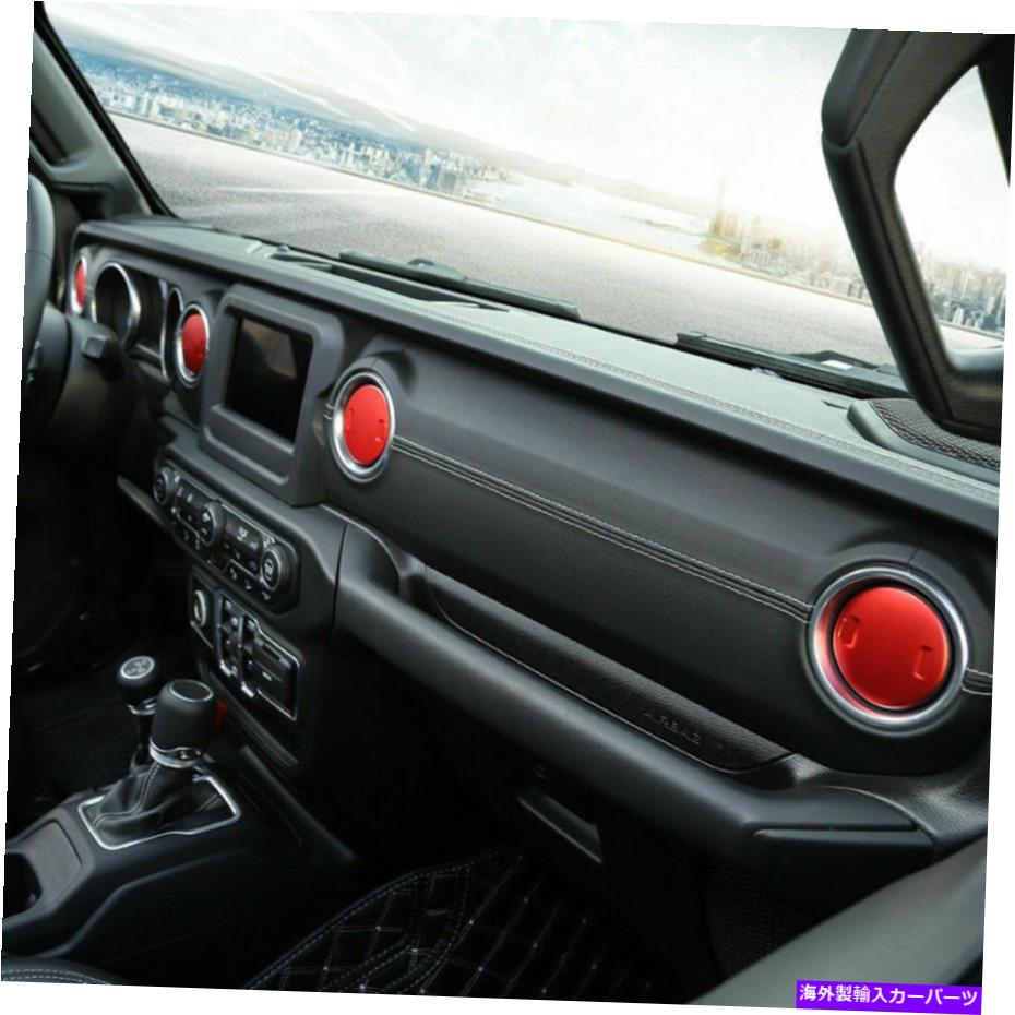 Dashboard Cover ジープラングラーJLアクセサリーの6x赤いダッシュボードエアコンベントカバートリム 6x Red Dashboard Air Condition Vent Cover Trim For Jeep Wrangler JL Accessories【並行輸入品】