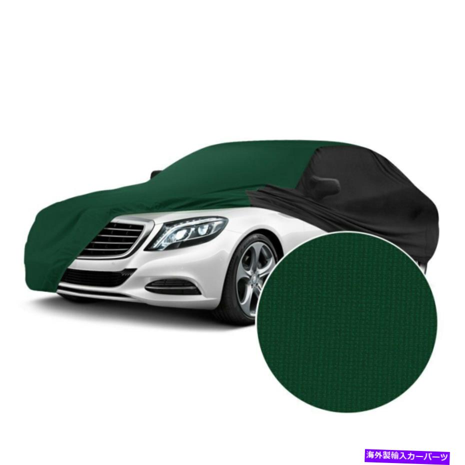 カーカバー アウディ200 89-91サテンストレッチ屋内グリーンカスタムカーカバーWブラックサイド For Audi 200 89-91 Satin Stretch Indoor Green Custom Car Cover w Black Sides【並行輸入品】