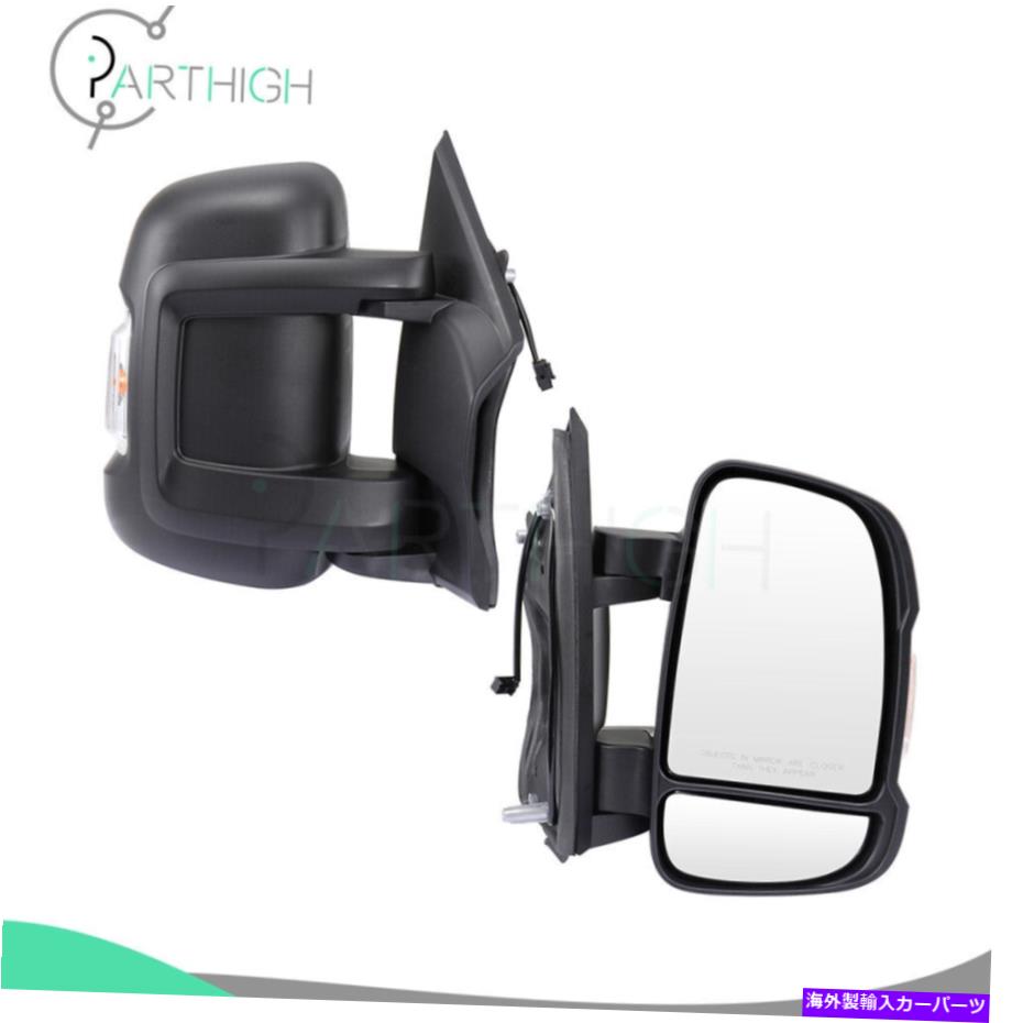 USミラー フィット14ダッジラムプロマスターサイドシグナルマニュアルミラーブラックテクスチャRH＆LH Fits 14 DODGE RAM PROMASTER Side Signal Manual Mirrors Black Textured RH&LH【並行輸入品】