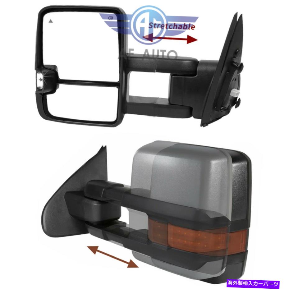 USミラー トヨタツンドラ08-17シーケートの2倍の電力加熱トウミラーシーケンシャルインジケーター 2x Power Heated Tow Mirror Sequential Indicator For Toyota Tundra 08-17 Sequoia【並行輸入品】