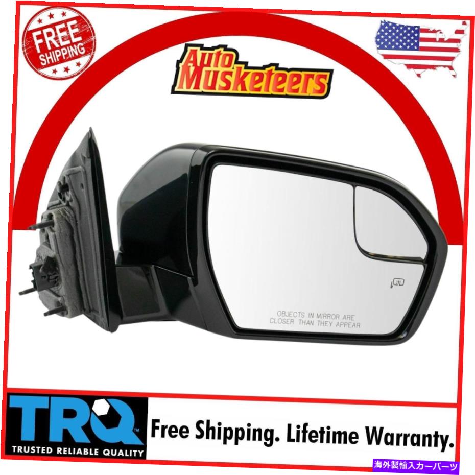USミラー TRQミラーRHサイドパワーエクスペディションのためのターンシグナルチェッカー仕上げ TRQ Mirror RH Side Power Heated Turn Signal Checkered Finish for Expedition【並行輸入品】