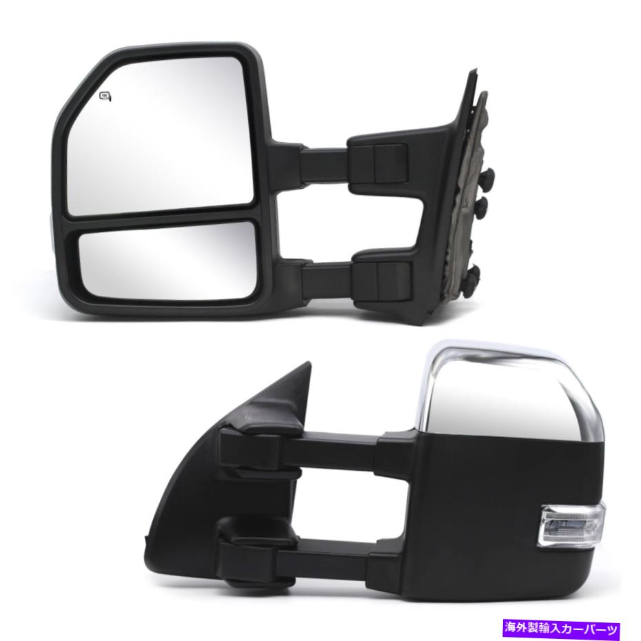USミラー 99-16フォードF250-F550スーパーデューティマニュアルクロム用の新しいスタイルペア牽引ミラー New Style Pair Towing Mirrors For 99-16 Ford F250-F550 Super Duty Manual Chrome【並行輸入品】