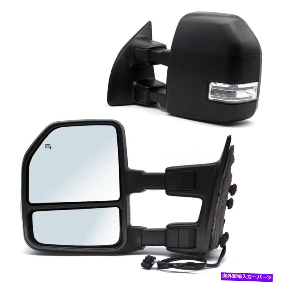 USミラー 08-16 Ford F250 F350 SD POWER加熱ターンシグナル左+右のけん引ミラー Towing Mirrors For 08-16 Ford F250 F350 SD Power Heated Turn Signal Left+Right【並行輸入品】