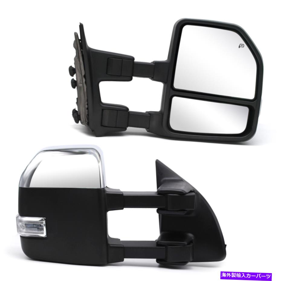 USミラー 1999-2016のけん引鏡FORD F350 F450 F550スーパーデューティマニュアルクロムキャップ Towing Mirrors For 1999-2016 Ford F350 F450 F550 Super Duty Manual Chrome Cap【並行輸入品】