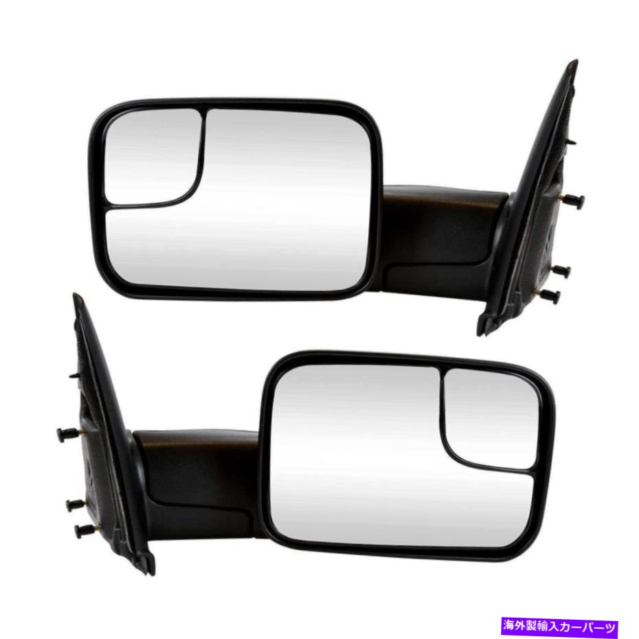 USミラー 2005-2009 Dodge Ram 2500 3500 2002-2009 RAM 1500マニュアルトウサイドミラーペア For 2005-2009 Dodge Ram 2500 3500 2002-2009 Ram 1500 Manual Tow Side Mirror Pair【並行輸入品】