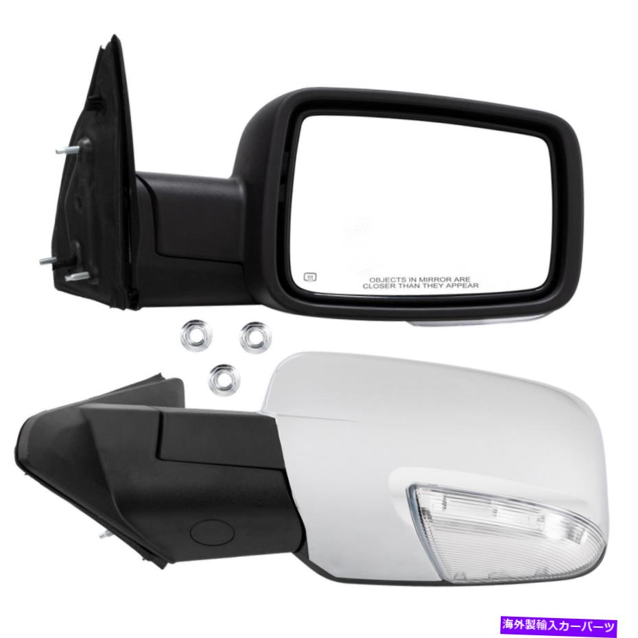 USミラー Chrome Power加熱ミラー+TEMPセンサー+2009-2012 Dodge RAM 1500のLED信号 Chrome Power Heated Mirrors+Temp Sensor+LED Signal For 2009-2012 Dodge Ram 1500【並行輸入品】