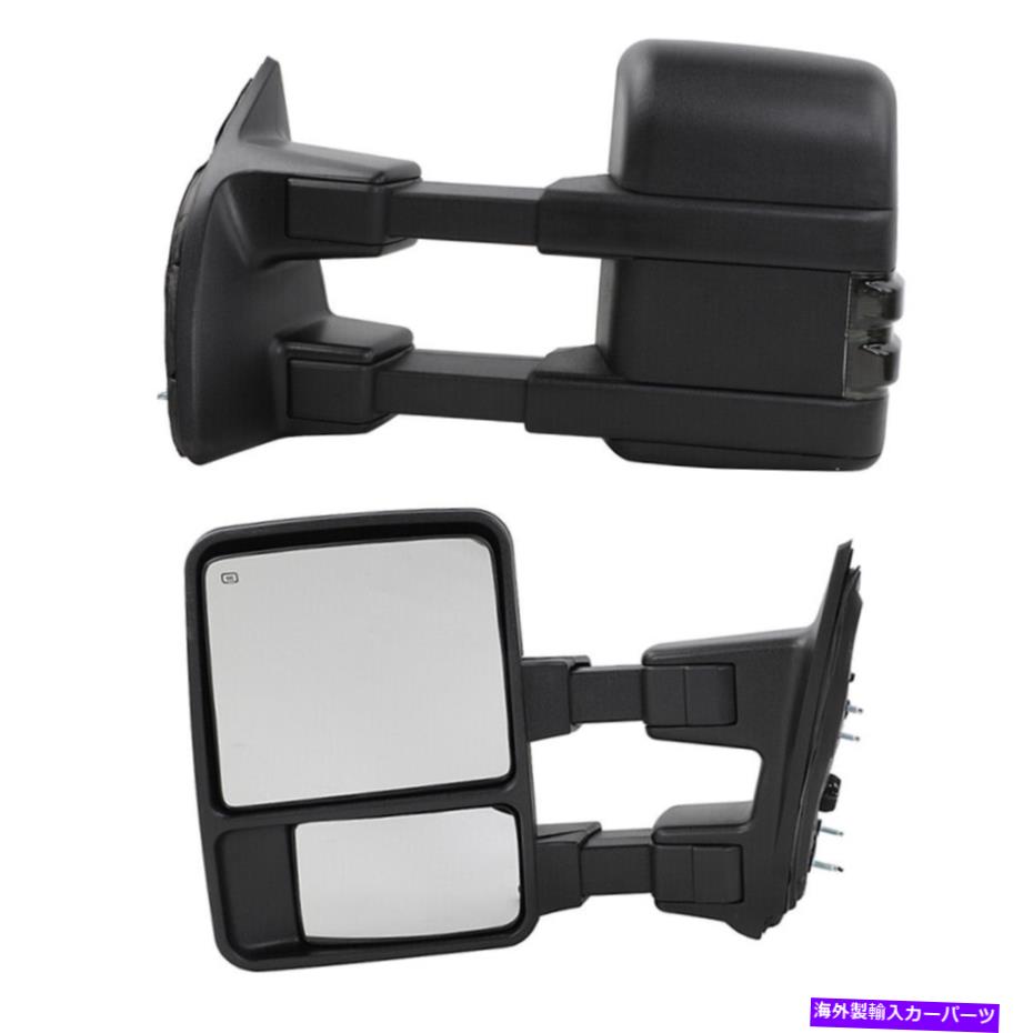 USミラー 99-07フォードF250-F550スーパーデューティけん引ミラーパワー加熱煙ターンシグナル for 99-07 Ford F250-F550 Super Duty Towing Mirror Power Heated SMOKE Turn Signal【並行輸入品】