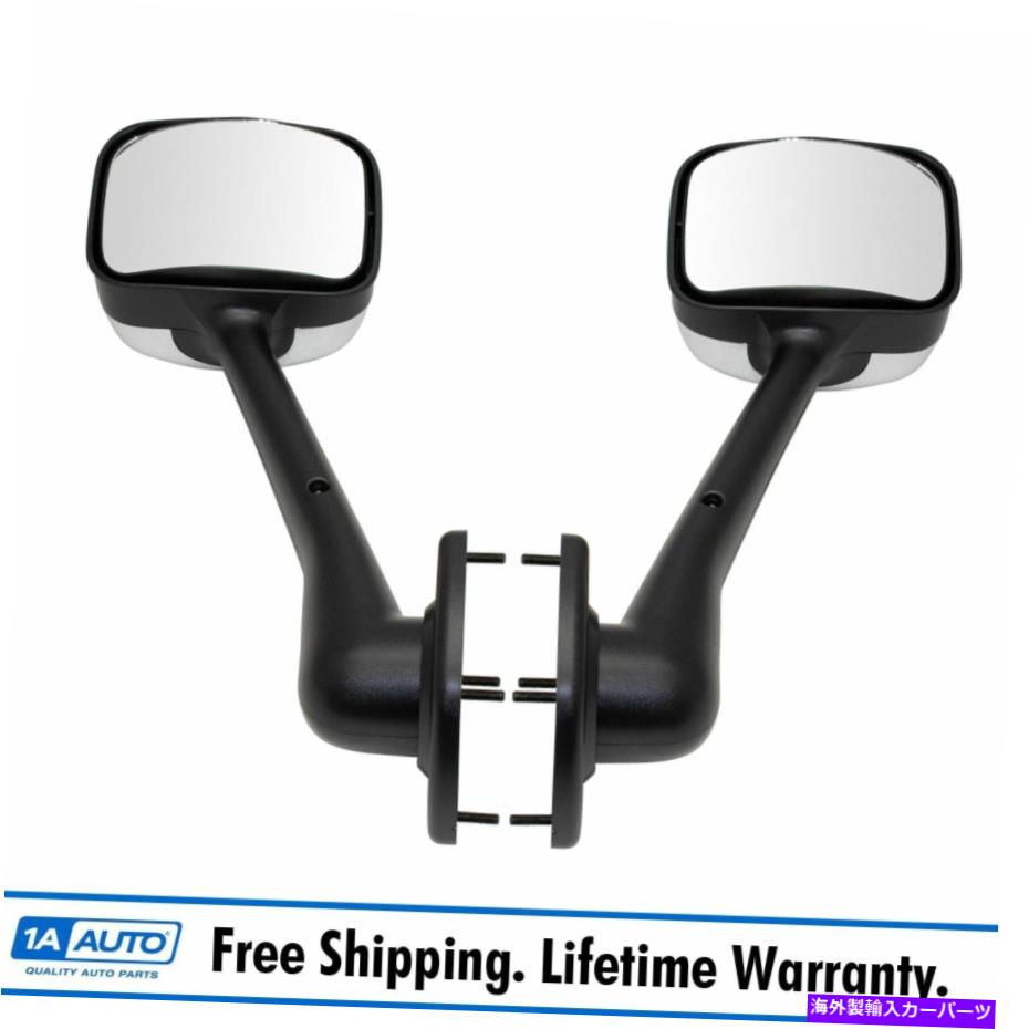 USミラー エクステリアサイドビューミラーマニュアルクロムLH RHペアフリーグトライナーカスカディア用 Exterior Side View Mirror Manual Chrome LH RH Pair for Frieghtliner Cascadia【並行輸入品】
