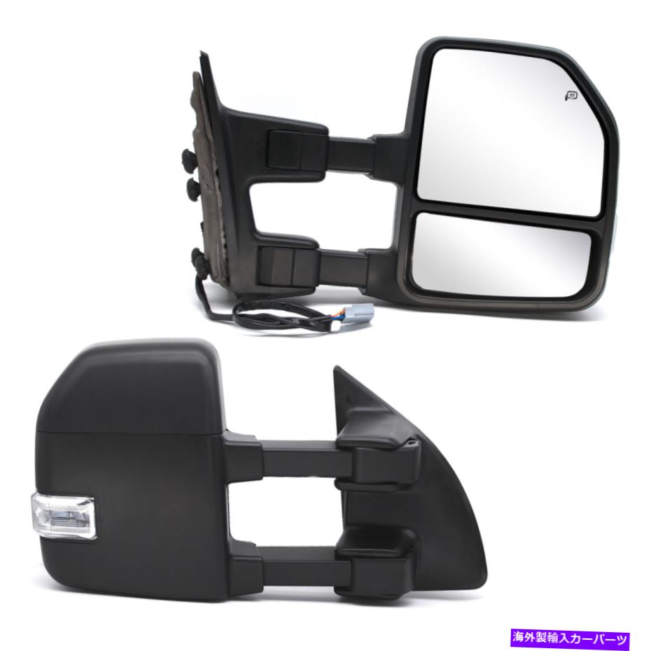 USミラー 1999年から2007年のけん引鏡 Towing Mirrors For 1999-2007 Ford F250-F550 Super Duty Power Heated Turn Signal【並行輸入品】
