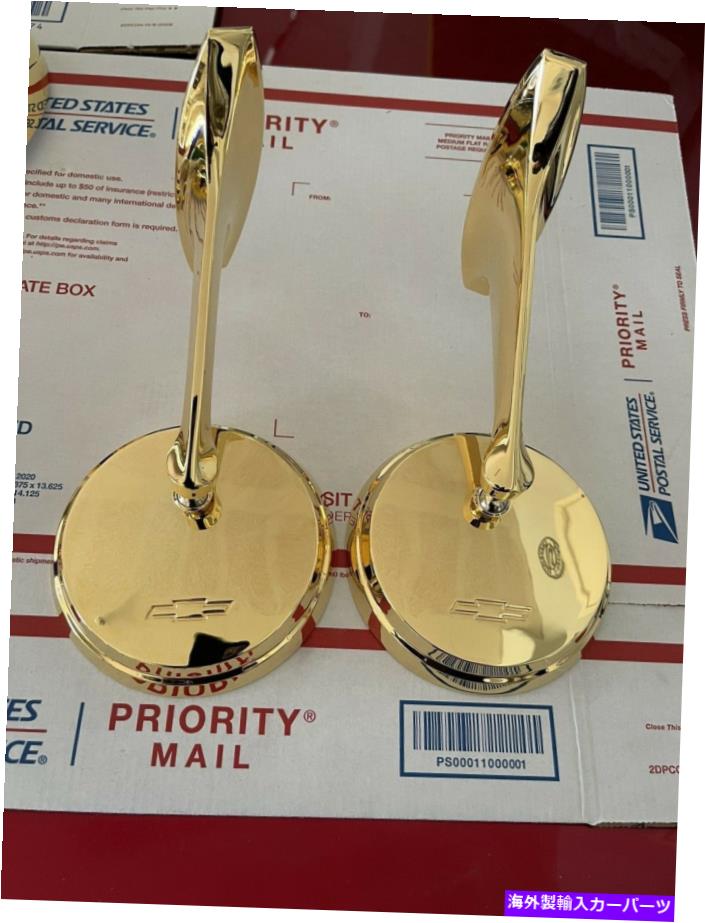 USミラー 1965-1966 65 66 Impala 24Kゴールドメッキサイドミラー。 1965-1966 65 66 Impala 24k Gold Plated Side Mirrors.【並行輸入品】