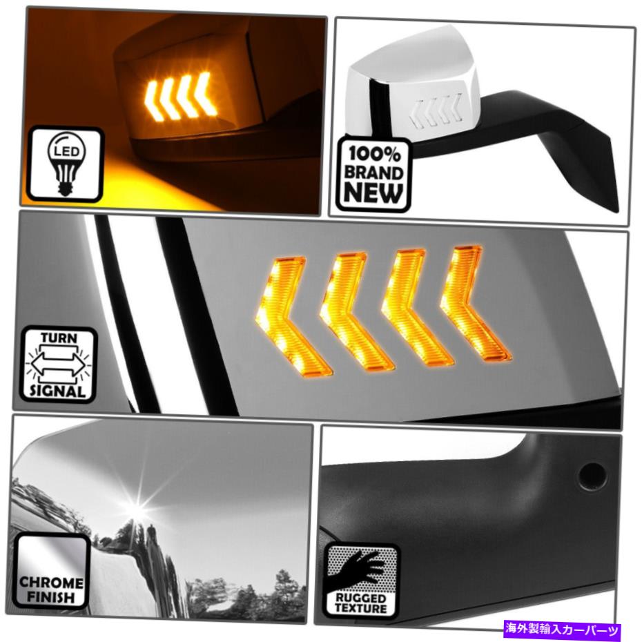 USミラー {シーケンシャルLED}ボルボVNシリーズ04-18の矢印ターンシグナルサイドフードミラー {Sequential LED} Arrow Turn Signal Side Hood Mirrors for Volvo VN Series 04-18【並行輸入品】