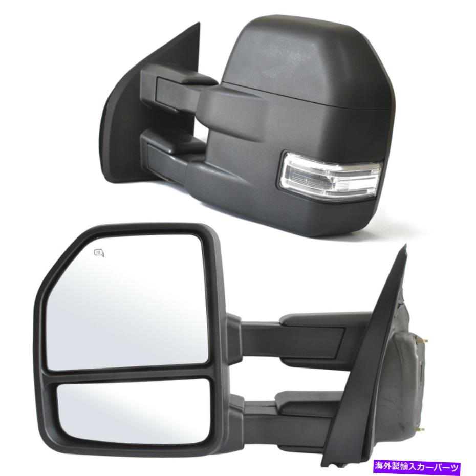 USミラー 2015-2020 Ford F150 Power加熱ターンシグナル温度センサーの牽引ミラーペア Pair Towing Mirrors For 2015-2020 Ford F150 Power Heated Turn Signal Temp Sensor【並行輸入品】