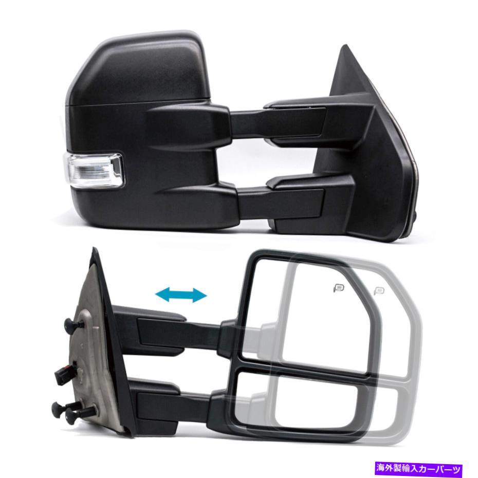USミラー 04-14フォードF150ピックアップパワー加熱ターンシグナル水たまりの牽引ミラー Towing Mirrors For 04-14 Ford F150 Pickup Power Heated Turn Signal Puddle Light【並行輸入品】