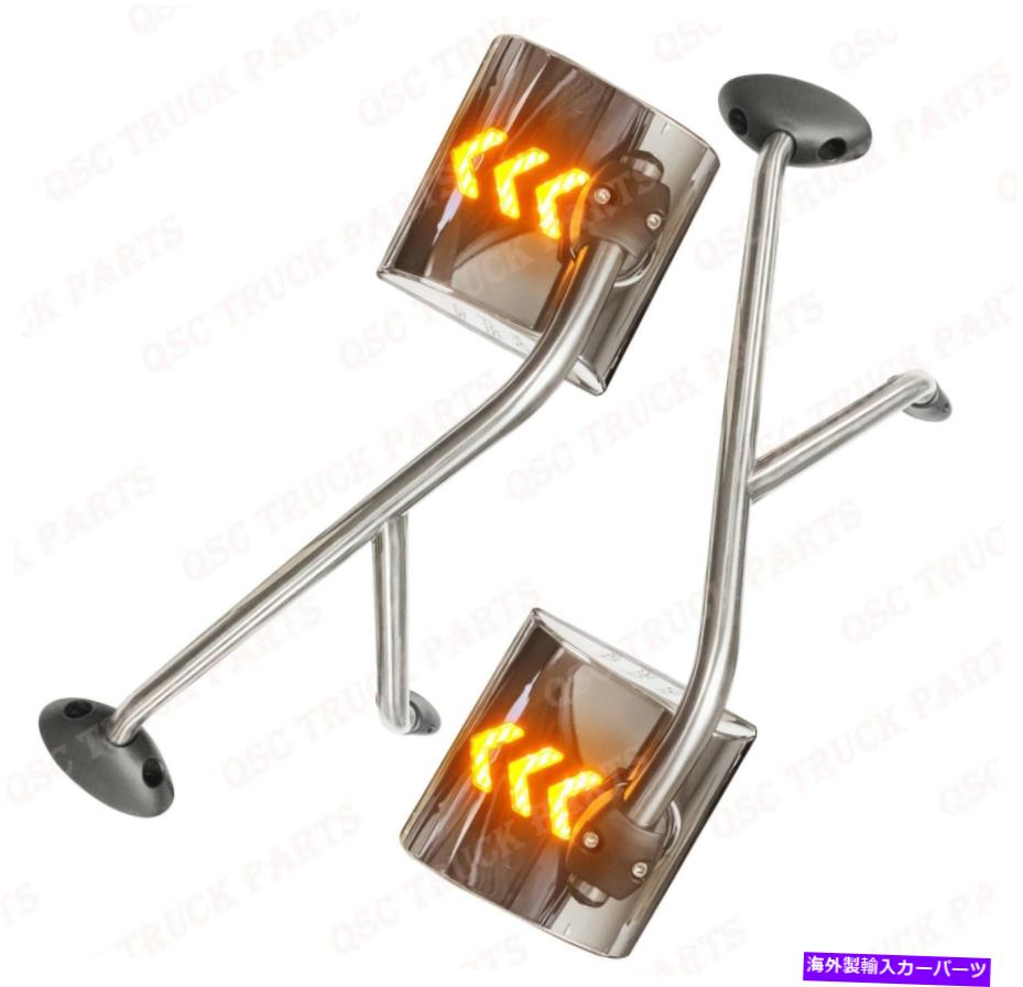 USミラー QSCパフォーマンスLEDフードミラーLH RHペアw/ arm for International Prostar QSC Performance LED Hood Mirror LH RH Pair w/ Arm for International Prostar【並行輸入品】